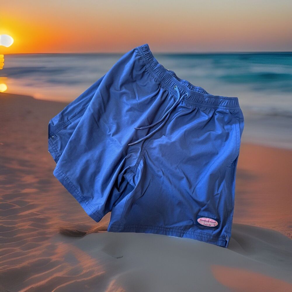 Vineyard Vines Shorts Mens Medium Blue Surf Beach Board Swim Trunks
